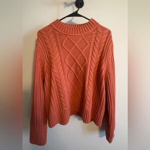 Tommy Hilfiger Orange Cable Knit Sweater